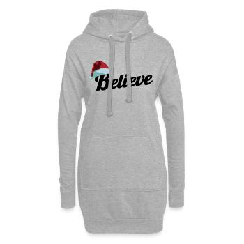 Chapeau de Père Noël Croyez au cadeau de fête de Noël - Sweat-shirt à capuche long Femme - gris chiné - Devant