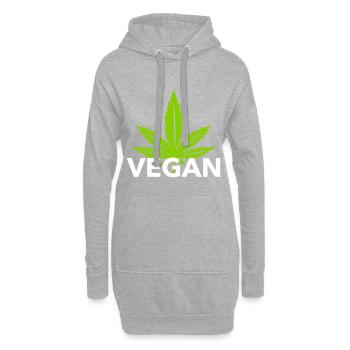VEGAN - Sweat-shirt à capuche long Femme - gris chiné - Devant