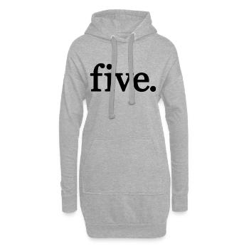 Cinq - 5 ans anniversaire, 5 ans anniversaire - Sweat-shirt à capuche long Femme - gris chiné - Devant