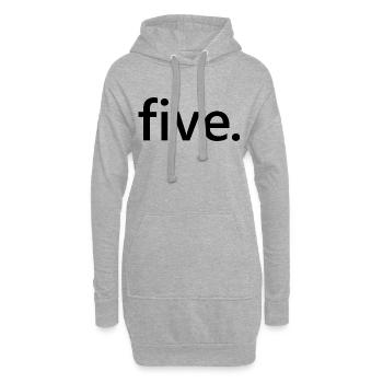 Cinq - 5 ans anniversaire, 5 ans anniversaire - Sweat-shirt à capuche long Femme - gris chiné - Devant