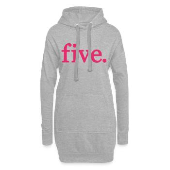 Cinq - 5 ans anniversaire, 5 ans anniversaire - Sweat-shirt à capuche long Femme - gris chiné - Devant