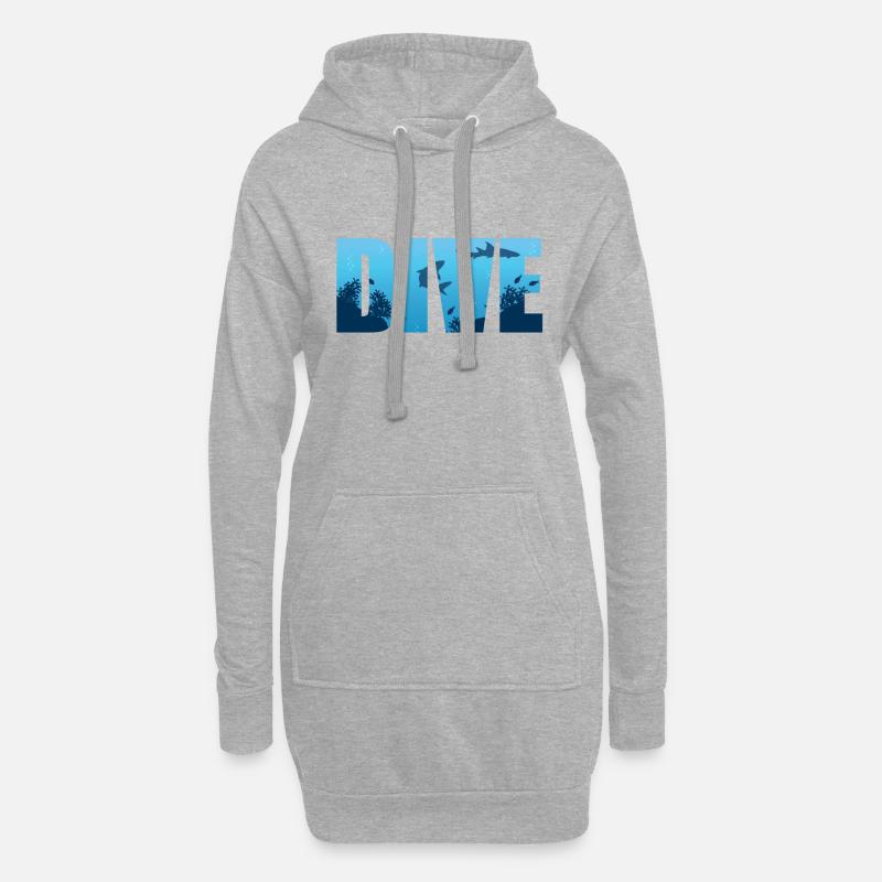 Tauchen - Hoodie-Kleid - Grau meliert