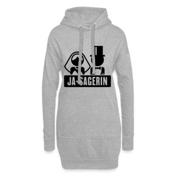 Ja-Sagerin (Braut / Bräutigam / JGA / Polterabend) - Hoodie-Kleid - Grau meliert - Vorne