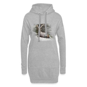 Capricorne comme signe du zodiaque et animal blason - Sweat-shirt à capuche long Femme - gris chiné - Devant