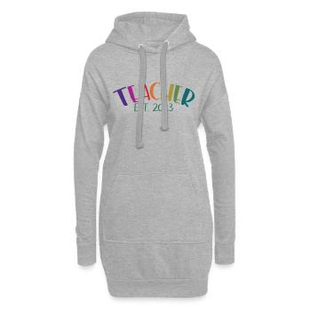 Enseignant Est. 2023 Diplôme d’enseignant Cadeau d’enseignant - Sweat-shirt à capuche long Femme - gris chiné - Devant