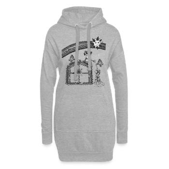 Magisches Tor Udus - Die Hüter von Orbis - Hoodie-Kleid - Grau meliert - Vorne
