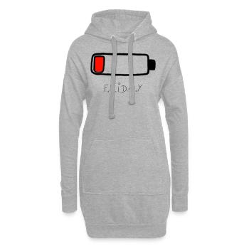 F.r.i.d.a.y batterie vide - drôle de déclaration - Sweat-shirt à capuche long Femme - gris chiné - Devant