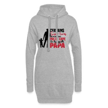 Certains super héros on les appelle papa - Sweat-shirt à capuche long Femme - gris chiné - Devant