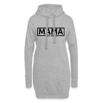 Mama Est. 2023, Mom To Be, Schwangerschaft enthüllen - Hoodie-Kleid - Grau meliert - Vorne