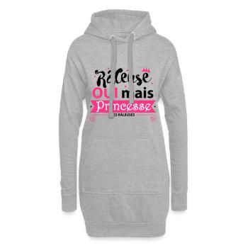 princesse des râleuses - Sweat-shirt à capuche long Femme - gris chiné - Devant