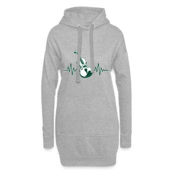 Violoniste Violoniste Instrument à cordes G - Sweat-shirt à capuche long Femme - gris chiné - Devant