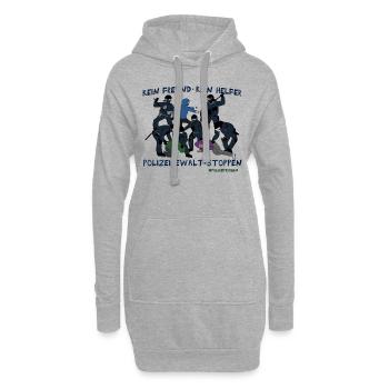 Polizeigewalt stoppen - Hoodie-Kleid - Grau meliert - Vorne
