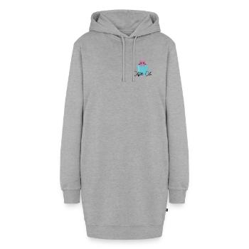 Coffee Cat - Hoodie-Kleid - Grau meliert - Vorne