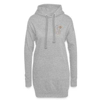 Katze mit Wollknäuel Linien Design - Hoodie-Kleid - Grau meliert - Vorne