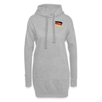 Deutschlandfahne - Style Streifen - Hoodie-Kleid - Grau meliert - Vorne