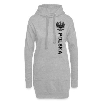 Polska - Sweat-shirt à capuche long Femme - gris chiné - Devant