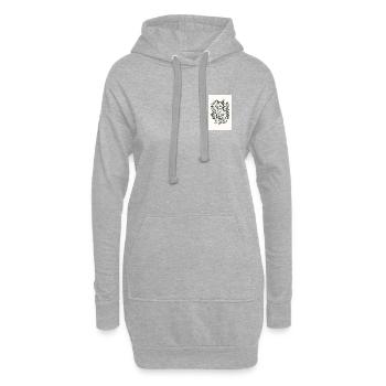 Fuchs im Blumenkranz Lineart - Hoodie-Kleid - Grau meliert - Vorne
