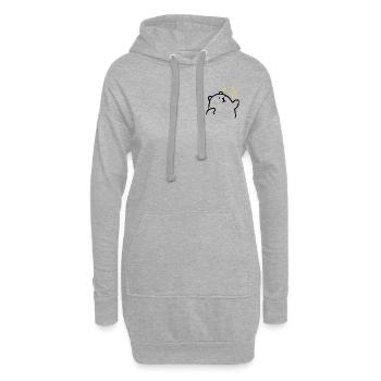 Bär Teddy süß doodle kuscheln Sterne cool - Hoodie-Kleid - Grau meliert - Vorne