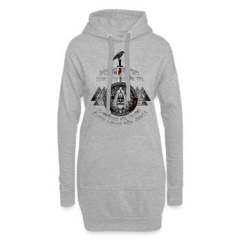 Mein Leben für Odin! - Hoodie-Kleid - Grau meliert - Vorne