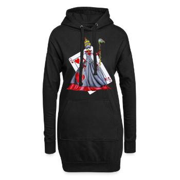 Reine de Coeur - Sweat-shirt à capuche long Femme - noir - Devant