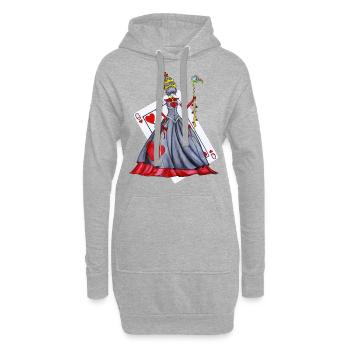 Reine de Coeur - Sweat-shirt à capuche long Femme - gris chiné - Devant