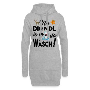Dirndl Damen - Dirndl in da Wäsch - Hoodie-Kleid - Grau meliert - Vorne