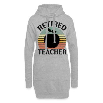 Lehrer Lehrerin Rente Pension Geschenk Ruhestand - Hoodie-Kleid - Grau meliert - Vorne