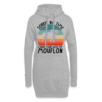 Keine Zeit Pläne mit Mufflon Hörner Kids Tier Wald - Hoodie-Kleid - Grau meliert - Vorne