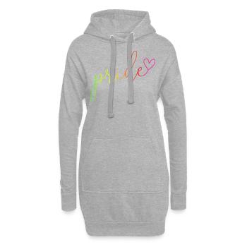Pride Regenbogen Farben Schrift - Hoodie-Kleid - Grau meliert - Vorne