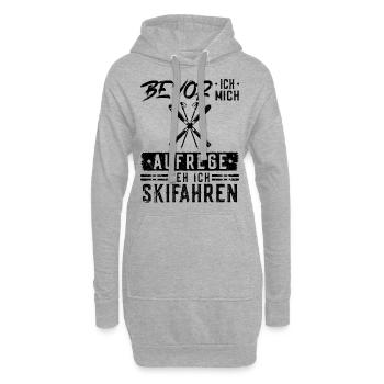 Skifoan Spruch Witzig Skifahren - Hoodie-Kleid - Grau meliert - Vorne