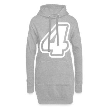 Symbole à 4 chiffres - Sweat-shirt à capuche long Femme - gris chiné - Devant
