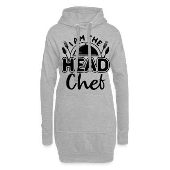 Chef Chef Chef Cuisine Drôle de dicton - Sweat-shirt à capuche long Femme - gris chiné - Devant