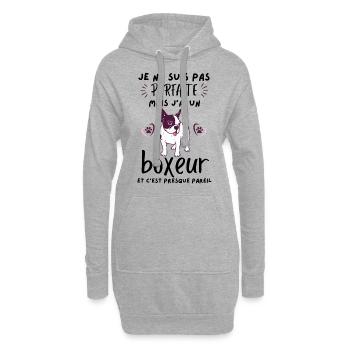 pas parfaite mais j ai un chien boxeur 1 - Sweat-shirt à capuche long Femme - gris chiné - Devant