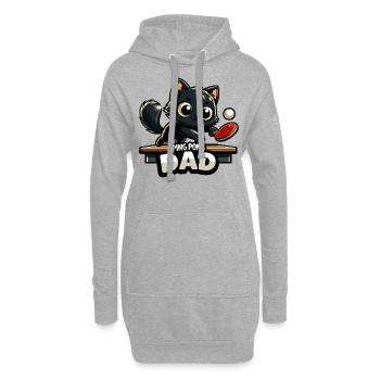 Table Tennis Katze Pingpong Black Cat Dad Outfit - Sweat-shirt à capuche long Femme - gris chiné - Devant