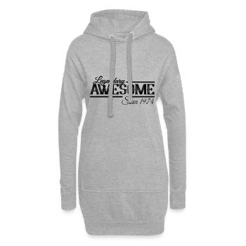 Jahrgang 1974 Awesome Geburtstag Sprüche - Hoodie-Kleid - Grau meliert - Vorne