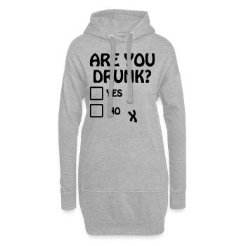Bist du betrunken? - Hoodie-Kleid - Grau meliert - Vorne
