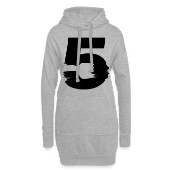 5 Zahl - Hoodie-Kleid - Grau meliert - Vorne