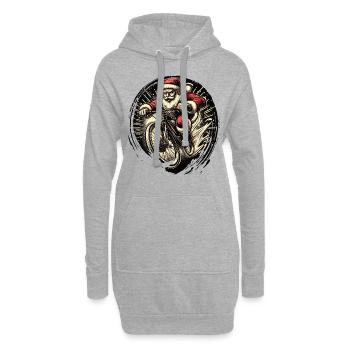 Père Noël Vélo de descente Noël - Sweat-shirt à capuche long Femme - gris chiné - Devant
