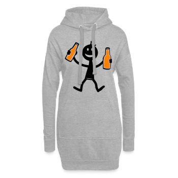 Drinking Bier - Hoodie-Kleid - Grau meliert - Vorne