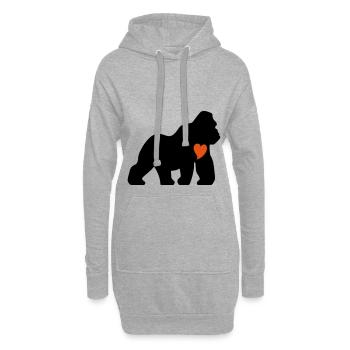 Gorilla Liebe - Hoodie-Kleid - Grau meliert - Vorne