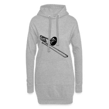 Posaune - Hoodie-Kleid - Grau meliert - Vorne