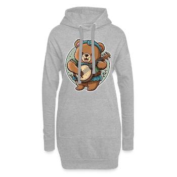 Banjo Ours - Sweat-shirt à capuche long Femme - gris chiné - Devant