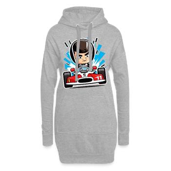 Démons de vitesse - Sweat-shirt à capuche long Femme - gris chiné - Devant