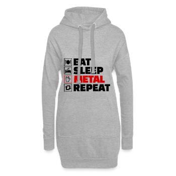 Eat Sleep Metal Repeat - Hoodie-Kleid - Grau meliert - Vorne