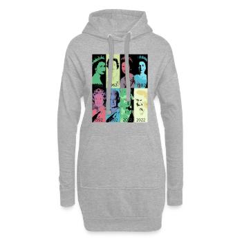 Queen II - Elizabeth England - Queen of England, - Hoodie-Kleid - Grau meliert - Vorne