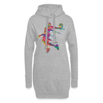 Basketballspieler Bunte Farbe Slam Dunk Sport - Hoodie-Kleid - Grau meliert - Vorne