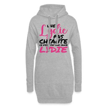 Eine nicht langweilige LYDIE ist keine echte LYDIE - Hoodie-Kleid - Grau meliert - Vorne
