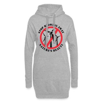 Stopp Windenergie, Anti Windkraft, Keine Windräder - Hoodie-Kleid - Grau meliert - Vorne