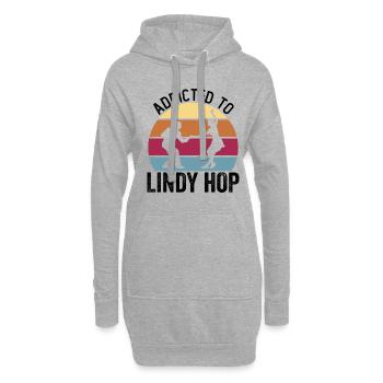 Lindy Hop | Swing | Swing Musik | Geschenkidee - Hoodie-Kleid - Grau meliert - Vorne