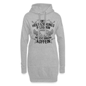 Hep | Heilerziehungspflegerin | Kaffee | Koffein - Hoodie-Kleid - Grau meliert - Vorne